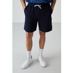 Lacivert Pamuklu Kalın Yumuşak Dokulu Comfort Fit Basic Erkek Şort - 81274