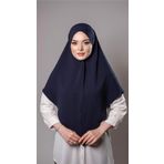 Lacivert Pratik Hazır Geçmeli Tesettür Eşarp Aerobin Kumaş Çapraz Hijab 2307_02