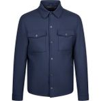 Lacivert Regular Fit Bebe Yaka Yünlü Kaşe Mont - 3XL