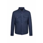 Lacivert Regular Fit Bebe Yaka Yünlü Kaşe Mont | XXL