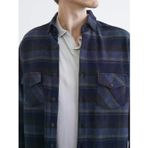 Lacivert Regular Fit Ekose Desenli Erkek Oduncu Gömlek