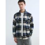Lacivert Regular Fit Ekose Erkek Oduncu Gömlek