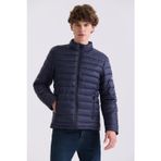 Lacivert Slim Fit Hakim Yaka Şişme Mont