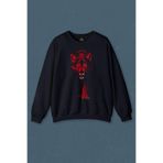 Lacivert Sweatshirt Bozkurt Kurt Kafası Wolf Sarı Kırmızı Baskılı Unisex Sweat PSW01L-4150 Lacivert