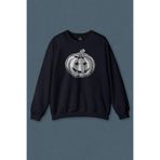 Lacivert Sweatshirt Cadılar Bayramı Halloween Bal Kabağı Surat Beyaz Baskılı Unisex Sweat Lacivert