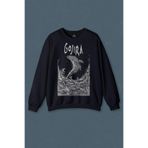 Lacivert Sweatshirt Gojira Balıklar Köpek Balığı Music Baskılı Unisex Sweat Lacivert