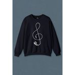 Lacivert Sweatshirt I Love Music Sol Anahtarı Kulaklık Walkman Baskılı Unisex Sweat PSW01L-1363 Lacivert