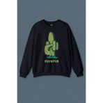 Lacivert Sweatshirt Kaktüs Orta Parmak fxcktus Baskılı Unisex Sweat Lacivert