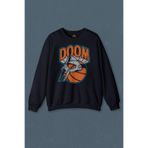 Lacivert Sweatshirt Mf Doom Basketbol Hip Hop Maske Baskılı Unisex Sweat Lacivert