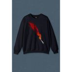 Lacivert Sweatshirt Molotof Rebel Molotov Asi Baskılı Unisex Sweat Lacivert