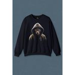 Lacivert Sweatshirt Renkli Gözlü Hacker Korsan Kedi Cat Baskılı Unisex Sweat Lacivert