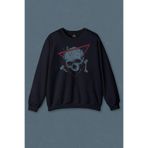 Lacivert Sweatshirt Skull Kuru Kafa Urban Street Culture Minimal Baskılı Unisex Sweat Lacivert