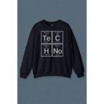 Lacivert Sweatshirt Techno Festival Music House Periyodik Tablo Baskılı Unisex Sweat Lacivert