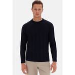 Lacivert Twn Slim Fit Rib Örgü Kazak 3EC063302441M Erkek Bisiklet Yaka Modern Günlük Kullanım