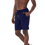 Lacivert Uzun Boy Basic Model Su İtici Özellikli Düz Renk Erkek Plaj Deniz Şort Mayo - 2206-Lacivert
