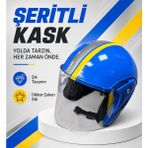 Lacivert Yarım Kask Motosiklet Kaskı Scooter Motor Bisiklet Kaskı Açık Model