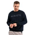 Lacivert Yazı Nakışlı O Yaka Rahat Form Erkek Sweatshirt - 88020 XXL Lacivert