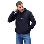 Lacivert Yazı Nakışlı Standart Kalıp Kapüşonlu Erkek Sweatshirt - 87887 XXL Lacivert