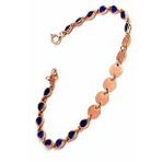 Lacivert zirkon taşlı gümüş rose pullu bileklik