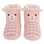 LACOFIA Toddler terlik çizmeler çocuklar yenilik kış hayvan patik kaymaz çocuk peluş ev terlik ayakkabı, pembe (light pink), 9/10 UK Child