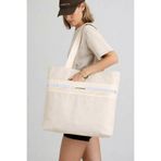 Lacomfor Fermuarlı Tote Bag Plaj Omuz Çantası Oxford Kumaş İç Cepli Mini Cüzdanlı 37x43 cm