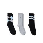 Lacoste 3'lü Pamuklu Çorap, Gümüş Çin/Multico, 35-38