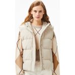Lacoste Down Fill Water Repellent Womens Vest Kadın Su İtici Sabit Kapüşonlu Kaz Tüyü Yelek Taş