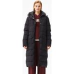 Lacoste Down Fill Womens Parka Uzun Boy Kaz Tüyü Dolgulu Kapüşonlu Kadın Parka Siyah - 36