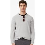 Lacoste Erkek Classic Fit Piramit Örgü %100 Yün Kazak Gri