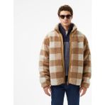 Lacoste Erkek Dik Yaka Ekose Bej Mont - 02S-Bej - 58
