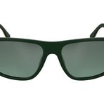 Lacoste Erkek L6057s Dikdörtgen Güneş Gözlüğü, Mat Yeşil, One Size