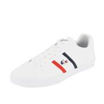 Lacoste erkek Lerond Pro Deri Üç Renkli Spor Ayakkabı Sneaker, Beyaz/uçan orkide, 44 EU