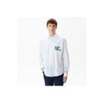 Lacoste Erkek Loose Fit Baskılı Beyaz Gömlek