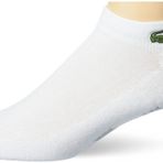 Lacoste Erkek Performans Grafik Ayak Bileği Çorapları, Beyaz/Gümüş Çin, 47-50.5 EU