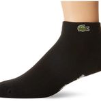 Lacoste Erkek Performans Grafik Ayak Bileği Çorapları, Siyah/Gümüş Çin, Large