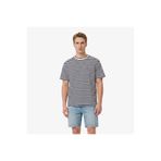 Lacoste Erkek Relaxed Fit Bisiklet Yaka Çizgili Lacivert T-Shirt