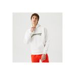 Lacoste Erkek Relaxed Fit Kapüşonlu Baskılı Beyaz Sweatshirt