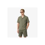 Lacoste Erkek Relaxed Fit Kısa Kollu Çizgili Haki Gömlek