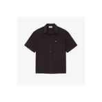 Lacoste Erkek Relaxed Fit Kısa Kollu Koyu Kahverengi Gömlek