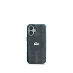 Lacoste iPhone 16 IML Timsah Logolu Monogram Magsafe Yeşil Uyumlu Telefon Kılıfı
