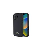 Lacoste iPhone 16 Magsafe PU Pike Desenli Timsah Logolu Lacivert Uyumlu Telefon Kılıfı
