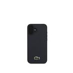 Lacoste iPhone 16 Plus Magsafe PU Pike Desenli Timsah Logolu Lacivert Uyumlu Telefon Kılıfı