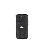 Lacoste iPhone 16 Pro Max IML Logolu Monogram Magsafe Siyah Uyumlu Telefon Kılıfı