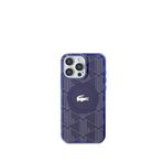 Lacoste iPhone 16 Pro Max IML Timsah Logolu Monogram Magsafe Lacivert Uyumlu Telefon Kılıfı