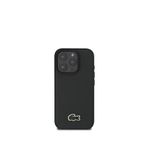 Lacoste iPhone 16 Pro PU Pike Desenli İkonik Timsah Logolu Magsafe Siyah Uyumlu Telefon Kılıfı