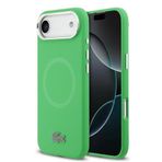 Lacoste İphone 17 Air Kılıf Lisanslı M-Safeli İkonik Logo Metal Kamera Çerçeveli Silikon Kapak Yeşil