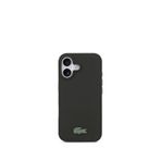 Lacoste iPhone 17 Pike Desenli Metal Logolu Kartlıklı Magsafe Siyah Uyumlu Telefon Kılıfı