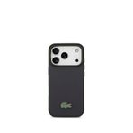 Lacoste iPhone 17 Pro Pike Desenli Metal Logolu Kartlıklı Magsafe Lacivert Uyumlu Telefon Kılıfı