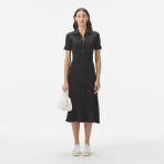 Lacoste Kadın Flare Fit Kısa Kollu Polo Yaka Siyah Elbise - 031-Siyah - 36