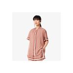 Lacoste Kadın Oversize Fit Kısa Kollu Monogram Bej Gömlek